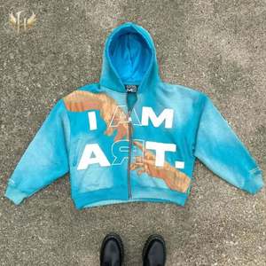 Precio de fábrica personalizado DTG impresión gráfica bordado sudaderas punto satén forrado Patchwork sudaderas LOGO polar satén forrado - Product Image 3