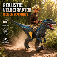 Costume gonflable de Velociraptor, tenue de dinosaure portable, taille 1,2 m, durable, pour festivals et défilés en extérieur, facile à utiliser