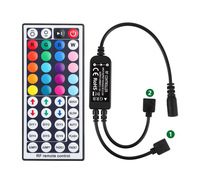 RF433M Contrôleur de bande de LED sans fil à 44 touches Télécommande de gradateur RVB à double zone 433MHz pour lumières LED intérieures