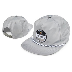 Gorra Deportiva Personalizada de 5 Paneles, Sin Estructura, de Nailon, de Secado Rápido, Impermeable, con Logotipo Bordado, Gorras Snapback con Cordón - Product Image 2