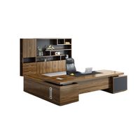 Bureau de direction en bois en forme de L SCHH SCHH-685 moderne et écologique avec armoire latérale, montage facile pour bureau de PDG/Directeur