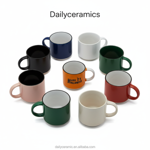 Tazze da Caffè in Ceramica Arancione con Logo Personalizzato, Tema <span class=keywords><strong>Halloween</strong></span>, Tazza in Gres per Casa, Ufficio, Feste e Regali - Product Image 2