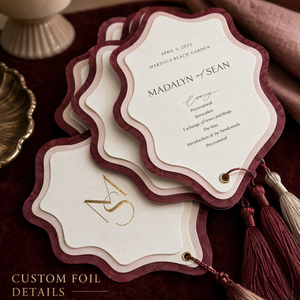 Carte d'invitation de mariage découpée sur mesure, forme irrégulière personnalisée, impression d'invitation multicouche, logo personnalisé OEM ODM - Product Image 4