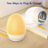 Veilleuse pour bébé avec chargeur stable, contrôle tactile et réglage de la minuterie, lampe en forme d'œuf pour bébé en ABS+PC pour l'allaitement et les enfants