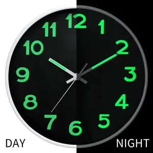 Quartz Clock Creative Premium Gift Custom Wall Clock12 Inch Night Light Luminous Wall Clock