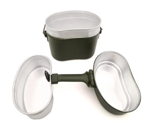 DFM1104 Olla y Plato Portátiles de Aluminio para Acampar al Aire Libre, con Tapa, para una Sola Persona - Product Image 1
