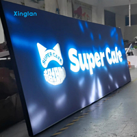Boîte à lumière LED RVB à flux lumineux, enseigne rétroéclairée en tissu extensible, affichage publicitaire personnalisé pour café et boutique en extérieur