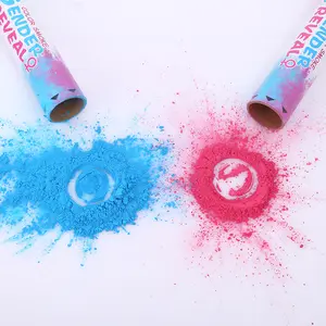 biologisch abbaubare Babyshower Holi-Pulver-Konfett Party Popper Shooter Geschlecht enthüllen Konfettikanoe