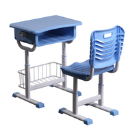 Mobilier scolaire classique bon marché, table d'étudiant en plastique dur pour enfants, bureau et chaise en bambou
