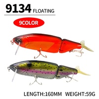 Leurre de pêche articulé de 160 mm, 59 g, en plastique ABS personnalisé, pour eau salée, leurre de plongée multi-articulations, leurre de pêche rigide