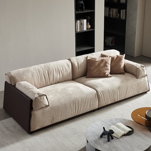 Canapé italien minimaliste de luxe léger pour salon, style moderne haut de gamme <span class=keywords><strong>Baxter</strong></span> Wabi-Sabi, mobilier rétro en tissu et éponge - Product Image 1