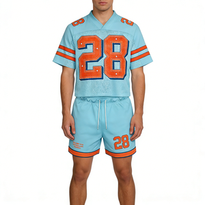 Ensemble <span class=keywords><strong>de</strong></span> maillots <span class=keywords><strong>de</strong></span> football rétro unisexe personnalisés 2026 – Écoresponsables, coupe ample, vierges, en maille respirante tissée – <span class=keywords><strong>V</strong></span>êtements <span class=keywords><strong>de</strong></span> sport en gros - Product Image 1