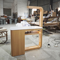 Meubles de salon de beauté de haute qualité, table de manucure individuelle moderne en bois avec tiroirs et collecteur de poussière