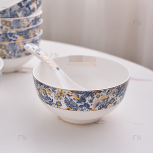 ชุดชามและช้อนเซรามิกหรูหราสไตล์ยุโรปขายดี - Product Image 4