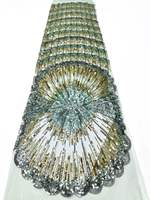 Tissu brodé de fleurs en relief 3D avec perles AO.YI. pour robes de mariée et robes de soirée - Robes de mariée et tenues de soirée