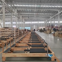 Reformer Pilates Kayu Oak Berkualitas Tinggi, Ramah Lingkungan, Tahan Lama, Dapat Disesuaikan, Multifungsi untuk Studio Yoga dan Latihan Inti