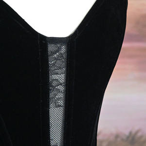 Corsetto <span class=keywords><strong>Top</strong></span> taglie forti da donna Bustier Overbust maglia <span class=keywords><strong>Sexy</strong></span> Vintage vittoriano medievale moda nero velluto ricamato corsetto di pizzo - Product Image 4