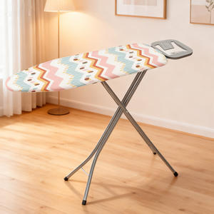 Tabla de planchar plegable rectangular de pie con soporte para plancha, diseño engrosado de tela de poliéster - Product Image 3