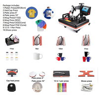 Presse à Chaud Professionnelle AIBA 10-en-1 Combo 29x38cm pour Sublimation sur T-shirts, Mugs, Casquettes, Chaussures, Stylos et Bouteilles