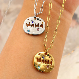 สร้อยคอผู้หญิงชุบทอง 14k 18k PVD บนสแตนเลสสตีล 316L ดีไซน์สวยงาม ของขวัญวันแม่ สร้อยคอสำหรับคุณแม่ - Product Image 1