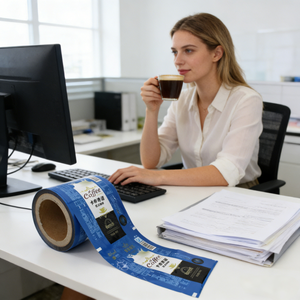 Rollo de Película de Embalaje para Café de Alta Barrera con Película de Sellado Impresa Personalizada para Café en Polvo Fresco - Product Image 4