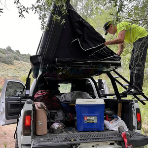 Tente de toit à ouverture rapide, pour 2 personnes, imperméable, pour voyages en plein air, tente de toit double couche, quatre saisons, en Oxford - Product Image 2