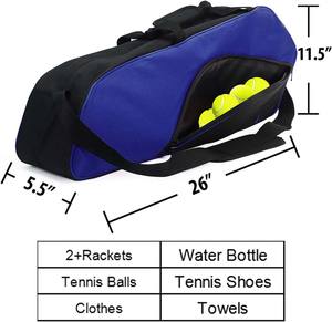 Bolsa de equipo de Pickleball organizada con muestra gratis, bolsa multideportiva, mochila de Pickleball espaciosa con compartimento para ordenador portátil - Product Image 4