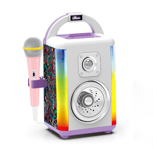 Electronic Toys Sound Box Kids Portable Karaoke Machine Speaker Box Toy with Microphone Light Music