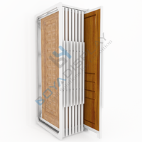 Boya Présentoir personnalisé en bois moderne avec porte coulissante métallique et hauteur réglable pour salons professionnels et expositions