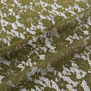 YY Hochwertiger Blumen-Nylon-Baumwollspitzenstoff Wimpern-Olivgrün Luxuriöser Französischer Spitzenstoff für Kleidung & Abendkleider - Product Image 6