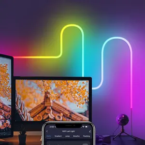 DIY özel işareti Tuya akıllı müzikli ışık Bar senfonİ müzik Neon ışık şeridi sihirli renk koşu arkadan aydınlatmalı oyun için oturma odası