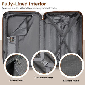 Set di valigie Unisex 6 pezzi ABS Spinner nuovo Design personalizzato <span class=keywords><strong>Vintage</strong></span> da 20/24/28 pollici bagaglio a mano da viaggio Trolley 360 - Product Image 5