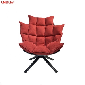 Sillón Moderno de Fibra de Vidrio para Sala de Estar, Estilo Italiano, Silla Husk Giratoria con Patas de <span class=keywords><strong>Metal</strong></span>, Completamente Cubierto con Cojín de Tela - Product Image 2