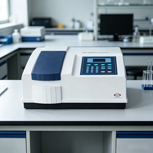 Espectrofotómetro UV/Vis Profesional de Doble Haz con Lámparas de Tungsteno y Deuterio, Rango de Longitud de Onda de 190-1100nm, Doble Voltaje - Product Image 1