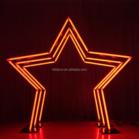 Arche lumineuse LED RGB à changement de couleur, support étoile néon, cadre d'entrée en étoile à cinq branches pour décoration de mariage, anniversaire, événement