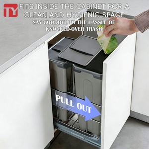 Modern Pull Out Double Bin Eco-Friendly Multi-Function Steel+ABS Trash Can 3-Year Warranty Bottom Mount Waste Sorting System - Product Image 4