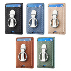 Para iPhone, Huawei, Google, teléfono celular, adhesivo trasero de fibra de carbono PU, adhesivo 3M, anillo de soporte para dedo, soporte para tarjetas - Product Image 4