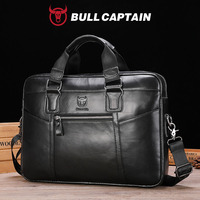 Bolso de Negocios de Cuero Genuino BULLCAPTAIN, Estilo Moderno Juvenil, Bandolera, Versión Coreana, Maletín para Hombre