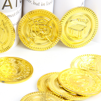 2026 Pièces de monnaie en plastique imitation or de pirate, jetons de jeu et accessoires de loterie pour décorations de fête et jeux de chasse au trésor, lot de 100 pièces