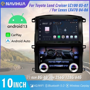 วิทยุติดรถยนต์ระบบแอนดรอยด์หน้าจอคู่ ดีไซน์ใหม่จาก Navihua พร้อมระบบนำทาง GPS สำหรับรถยนต์โตโยต้าแลนด์ครุยเซอร์ LC100 และเล็กซัส LX470 ปี 2003-2007 - Product Image 2