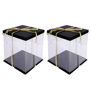 10 boîtes à gâteaux transparentes hautes, contenants pour gâteaux, boîtes de transport, boîtes cadeaux transparentes, présentoirs pour pâtisserie, 10*10*12 pouces - Product Image 5