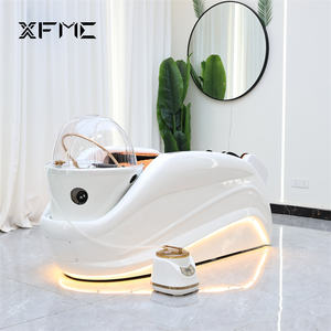 XFMC approvisionnement d'usine tête Spa lit Salon de coiffure chaise de lavage lumière LED Massage électrique chaise de <span class=keywords><strong>shampooing</strong></span> avec thérapie de la tête - Product Image 2