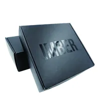 Embalagem de logotipo personalizada preta roupas envio caixa de mailer enrolado para cuidados pessoal e roupa íntima