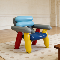 Fauteuil design moderne Pop Art, style gonflable, fauteuil d'appoint coloré en résine, mobilier de salon créatif de luxe