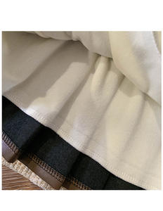 3pcs Pakaian Bayi Musim Dingin Rompi Bulu + Sweater Rajut + Set Rok Lipit Kulit Setelan Rok Anak Perempuan - Product Image 6