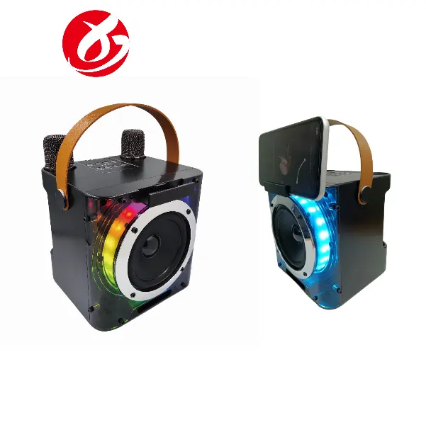 Ev Ktv 2 In 1 taşınabilir Karaoke kablosuz hoparlör Led Video 10w 4 inç büyük Bluetooth telefon tutucu kolu ktv Audifonos