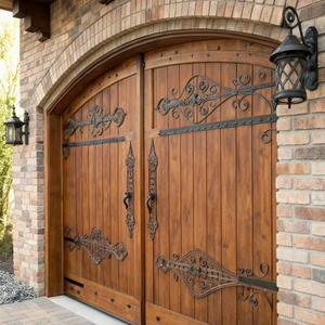 <span class=keywords><strong>Porte</strong></span> de garage en bois véritable de style ferme moderne, rustique, Tudor, Ranch, Carriage Stamp, pour usage résidentiel - Product Image 1