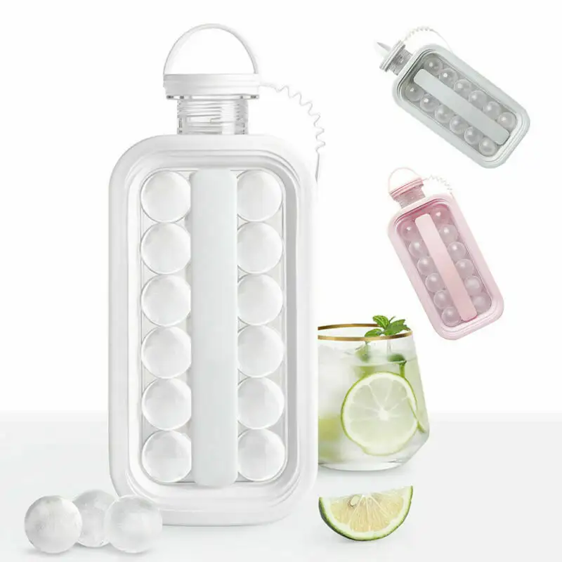 Custom Pop Wholesale Leakproof Honeycomb Amazon Top Seller 2 In 1 Silicone Cube Tray Molds Ice Ball Maker Kettle