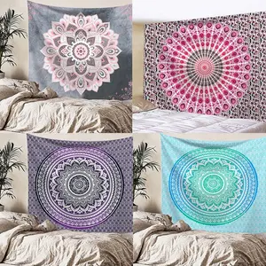 Bohemia Mandala serie Hippie psichedelica camera da letto <span class=keywords><strong>estetica</strong></span> personalizzata arazzo su misura mediazione Yoga Picnic tappetino - Product Image 1