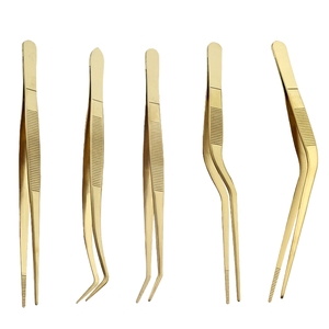 Venta caliente cocina de acero inoxidable pinzas de cocina profesional Chef chapado pinzas Offset hornear Bar China fábrica Metal - Product Image 2